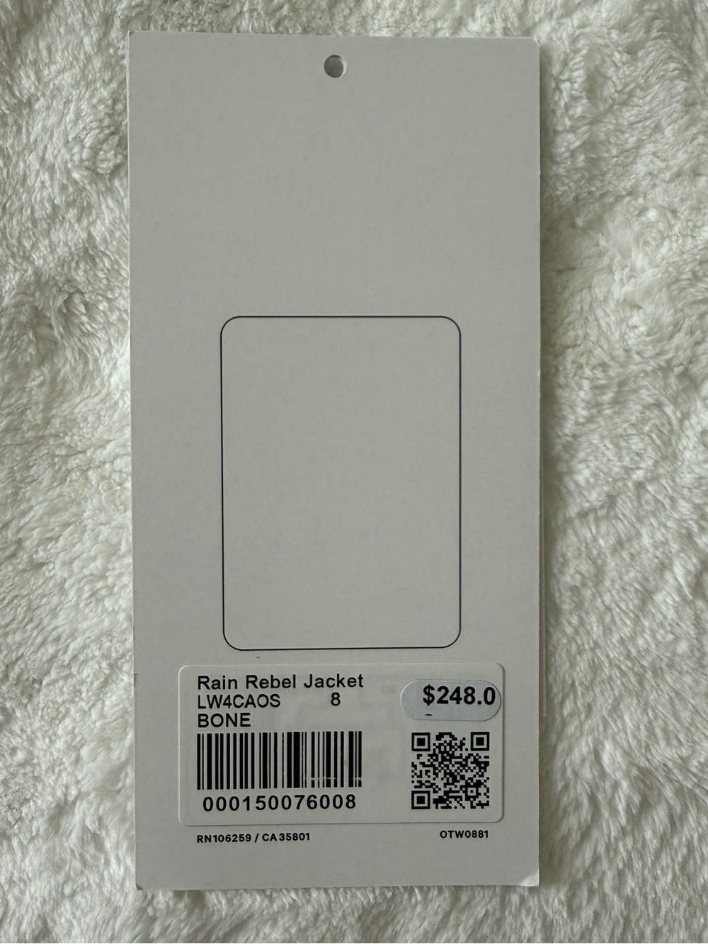 Lululemon Rain Rebel Jacket Bone Size 8 Like New - Picture 6 of 6